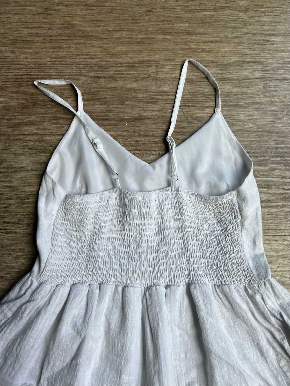 Linen Ruffle Mini Dress with Pockets - Picture 5 of 6